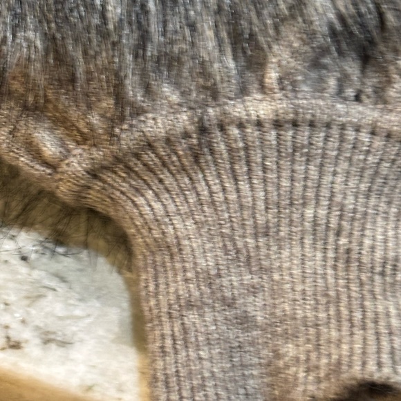 Cliche’ Gray Open-Front Duster with Faux Fur Cuffs Woman’s Size Small - Picture 7 of 7